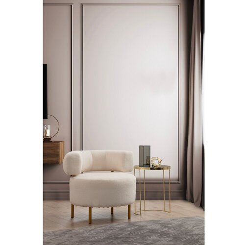Atelier Del Sofa Naslonjač, River Round - White Slike