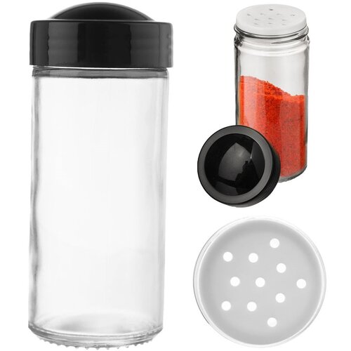 Orion Posoda za začimbe s cedilom, steklena, ČRNA, 100 ml, (5000035296) Cene
