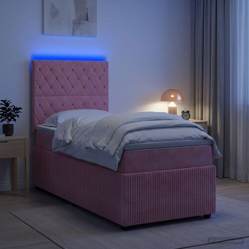 LED okvir za krevet s madracem Ružičasta 100 x 200 cm Bar&amp;scaron;un Slike