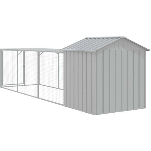 vidaXL Kokošnjak z izhodom svetlo siv 117x405x123 cm pocinkano jeklo Cene