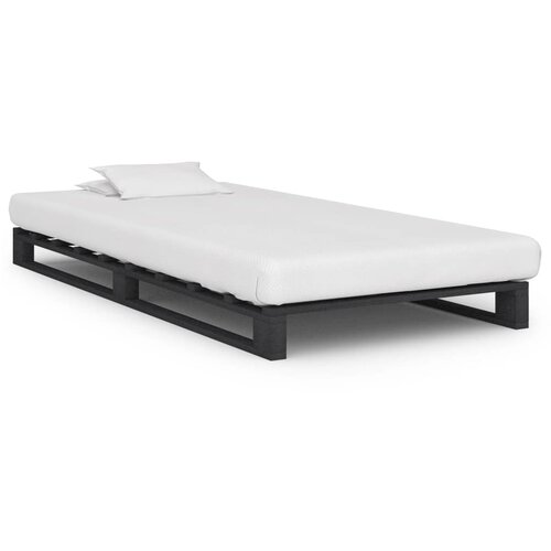 VidaXL Okvir za krevet od paleta od masivne borovine sivi 100 x 200 cm Slike