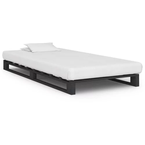 vidaXL Okvir za krevet od paleta od masivne borovine sivi 100 x 200 cm