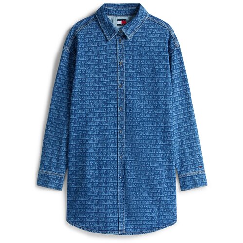 Tommy Jeans Dolga srajca modra / moder denim Cene