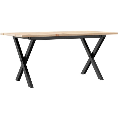  Stolić za kavu X-oblika 90x40x45 cm borovina i čelik Slike