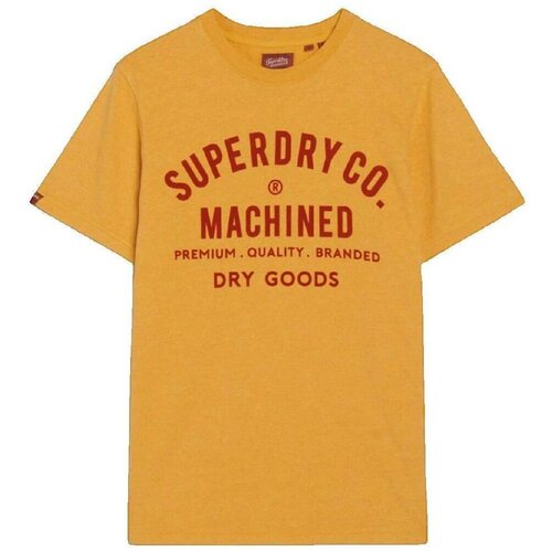 Superdry Majice s kratkimi rokavi T-shirt Workwear Flock Graphic Jaune Rumena Cene