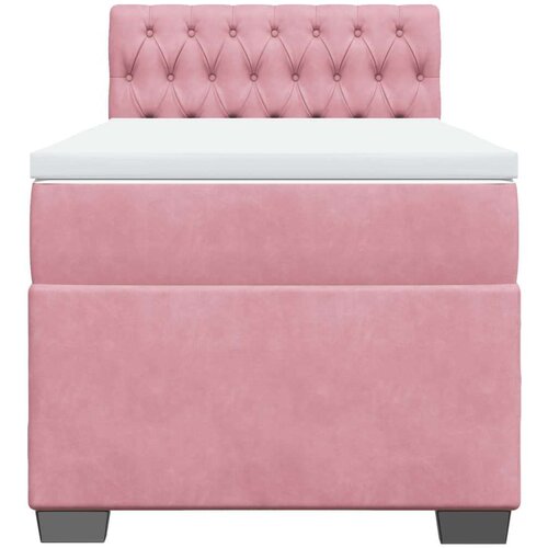VidaXL Box spring krevet s madracem ružičasti 80 x 200 cm bar&amp;scaron;unasti Slike