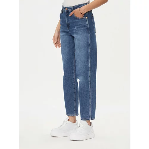 Wrangler Jeans hlače Mom Stright 112342835 Modra Regular Fit