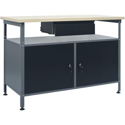  Radni stol crni 120 x 60 x 85 cm čelični Slike
