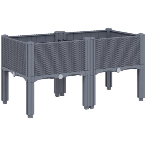 Maison Chic Cvetlično korito - Lonček za rože z nogami sivo 80x40x42 cm PP, (21788824) Cene