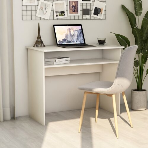 VidaXL Radni stol bijeli 90 x 50 x 74 cm od iverice Slike
