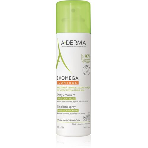 A-derma Exomega Control Emollient Spray pomirjajoči sprej za suho kožo nagnjeno k atopiji 200 ml unisex Slike