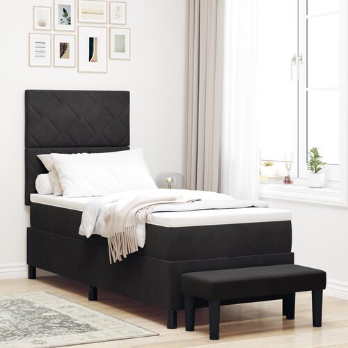 VidaXL Box Spring Krevet s Madracem i Klupom Crni 80x200 cm Bar&amp;scaron;un Slike