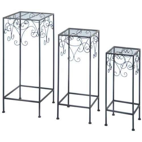 Esschert Design Set od 3 crna stola za cvijeće Cijene