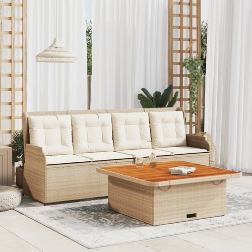 vidaXL 3-dijelni set vrtnih sofa od poliratana s jastucima bež Cijene
