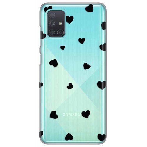 silikonska maska za Samsung A715F Galaxy A71 Hearts Print Skin providna Slike