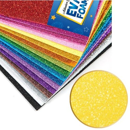  Samolepljiva  glitter eva pena zuta 10/1 milla Cene