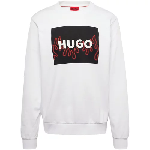 Hugo Sweater majica 'Duragol' crvena / crna / bijela