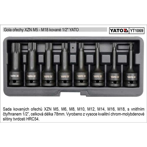 Yato Komplet vtičnih glav XZN iz 8 kovanih M5-M18 (20687502) Cene