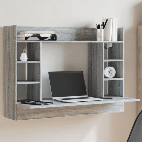 vidaXL Stenska pisalna miza siva sonoma 105x48x75 cm inženirski les Cene
