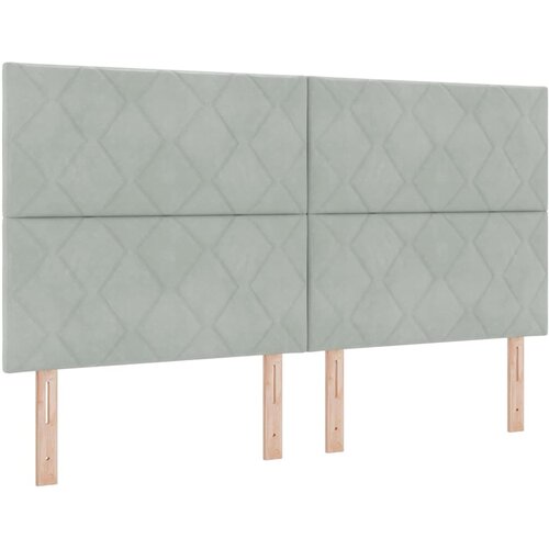 vidaXL LED vzglavje z LED lučmi Geometrični Svetlo siva 180 cm Žamet, (5000043851) Cene