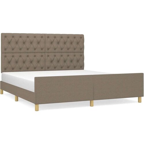  Okvir za krevet s uzglavljem smeđesivi 160 x 200 cm od tkanine Slike