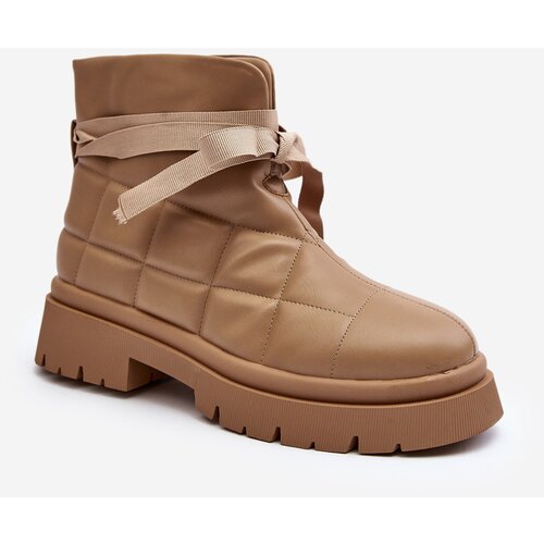 Big Star Women's knotted and laced knotted ankle boots Khaki Bizzanti Cene