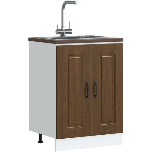 vidaXL Osnovna omarica za umivalnik Kalmar rjavi hrast 60x46x81,5 cm Cene