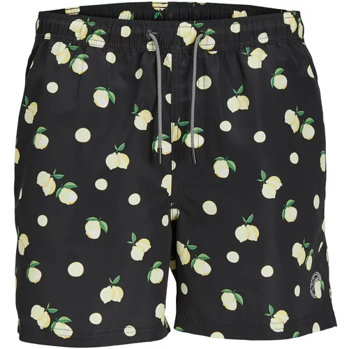 Jack & Jones Kupaće hlače 'FIJI' pastelno žuta / svijetložuta / zelena / crna