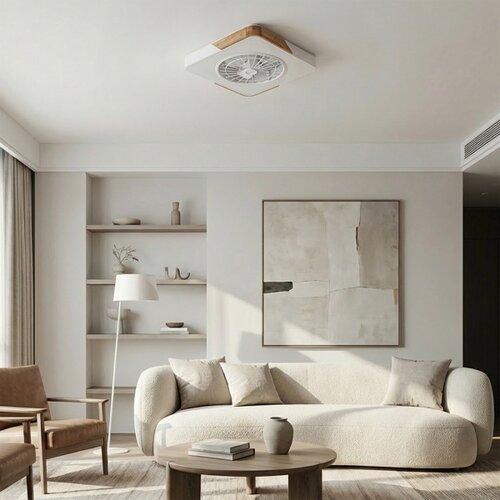  Brilagi - LED prigu&amp;scaron;iva svetiljka sa ventilatorom LED/38W/230V 50 cm bela/hrast + daljinski upravljač Slike