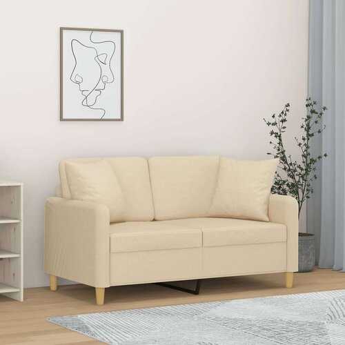  Dvosjed s ukrasnim jastucima krem 120 cm od tkanine Cijene