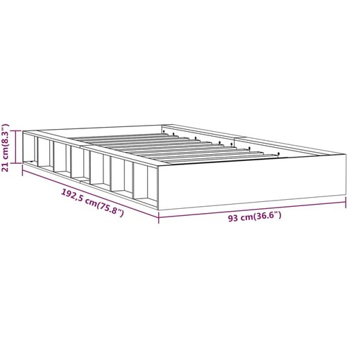  Okvir za krevet bijeli 75 x 190 cm jednokrevetni drveni Slike