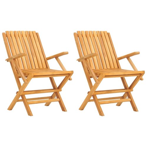 Maison Chic Zložljivi Vrtni Stoli - Stol za vrti 2 kosa 61x67x90 cm trdna tikovina JS2665, (21876530) Cene