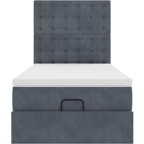 VidaXL okvir kreveta s madracima tamnosivi 100x200cm bar&amp;scaron;unasti Slike