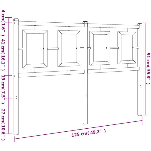 vidaXL Kovinsko vzglavje belo 120 cm Cene
