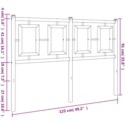 vidaXL Metalno uzglavlje bijelo 120 cm Cijene
