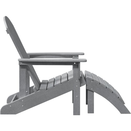 Adirondack stolice s podnožjima 2 kom svjetlosiva HDPE Slike
