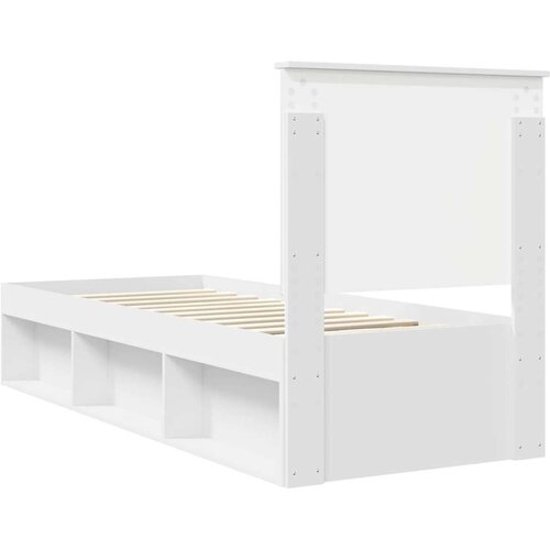  Okvir za krevet Bijelo 75 x 190 cm Čvrsto borovo drvo Slike