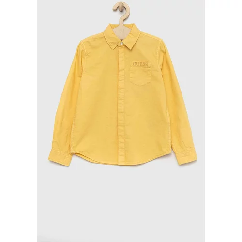 Guess Otroška bombažna srajca rumena barva