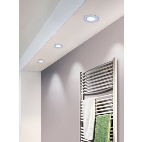 Eglo fueva 5 ugradbena led, 2,7w, 300lm, prom 86, ip44, bijela/krom/plastika Slike