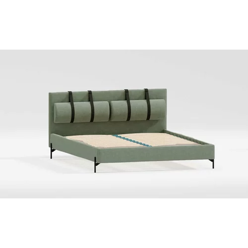 Ropez Zeleni tapecirani bračni krevet s podnicom 200x200 cm Tulsa –