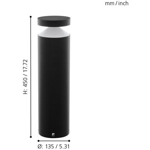 Eglo melzo vanjska stojeća/1, led, 11w, 950lm, v-450, aluminij/crna Slike