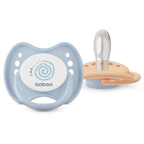 Baboo Soothers Silicone Symmetrical with Case duda Blue Haze 6-12 m 2 kos Cene