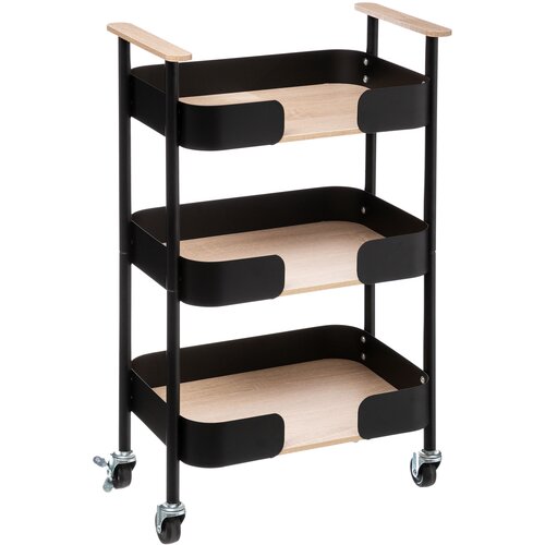5five Five kolica kuhinjska blackwood 3 police 45.5x28.5x75cm metal crna Cijene