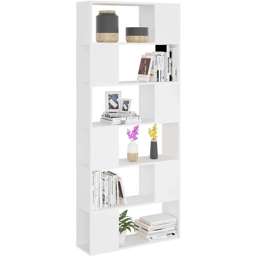 VidaXL Knjižna omara za razdelitev prostora bela 80x24x186 cm Slike