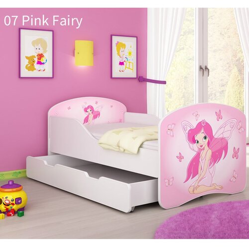 ACMA Dječji krevet s motivom + ladica 140x70 cm - 07 Pink Fairy Cene