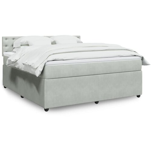 vidaXL Box spring postelja z vzmetnico svetlo siva 180x200 cm žamet Cene