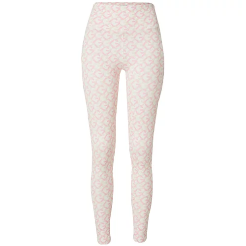 Guess Sportske hlače 'LOGOMANIA' bež / roza / bijela
