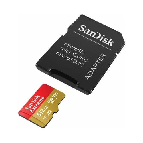 San Disk micro sd 512GB extreme, SDSQXAV-512G-GN6MA + adapter Slike