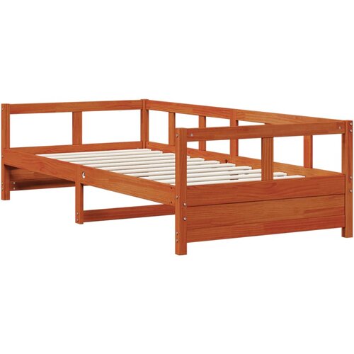 vidaXL Dnevna postelja voščeno rjava 90x200 cm trdna borovina, (21322831) Cene