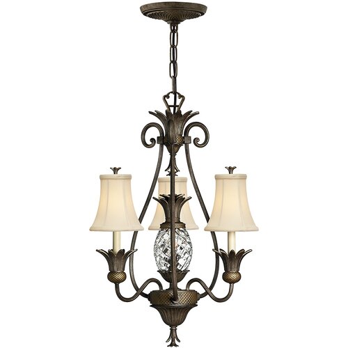 Elstead Lighting Hinkley HK-PLANT3-PZ - Luster na lancu PLANTATION 4xE14/40W/230V bronzan Cene